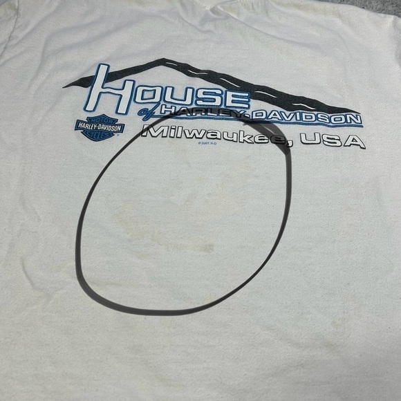 Harley Davidson Shirt Mens Large 100 Years of Harley Bicycle Motorcycle Y2K - Picture 10 of 11